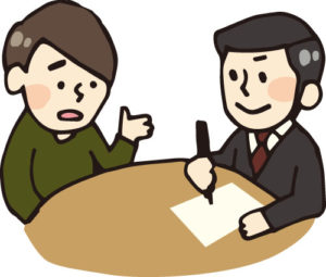 ハローワークの相談員にいろいろ悩みを相談します